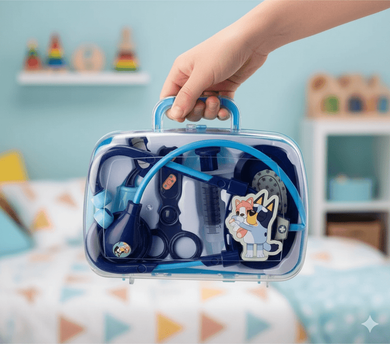 Bluey Doctor Medical Case | Kids Interactive Roleplay Vet Toy Set | HTI | Ages 3