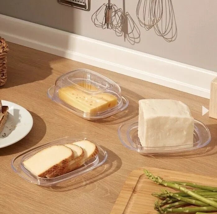 Cheese/Butter Dish With Lid Storage Kitchen Clear Butter Dish Plastic Container