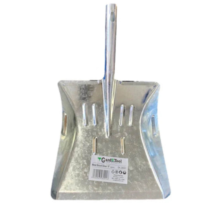 9" Metal Dust Pan Hand Shovel Large Coal Grit Snow Garden Outdoor Silver Handle