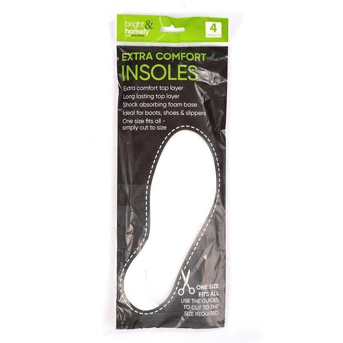 4 Pair Pack of Extra Thick Comfort Ready Cut to Size Shoe Insoles