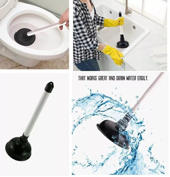 Toilet Sink Drain Bath Plunger Heavy Duty Rubber Unblocker Bathroom Kitchen