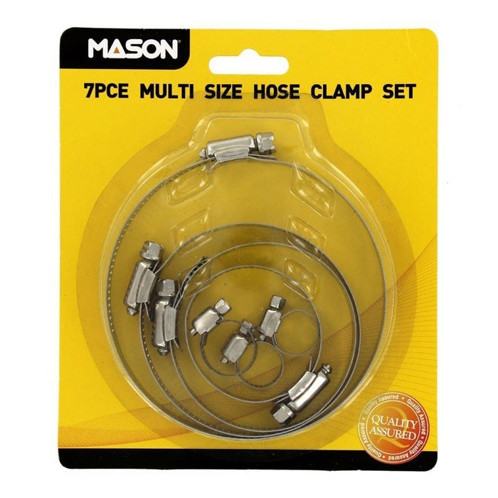 7 Pc  Large Hose Clamp Jubilee Clips Set Stainless Steel Clamps Assorted NEW