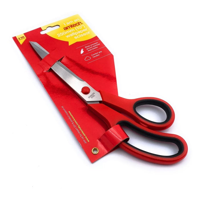 Amtech Wallpaper Scissors Precision Blade Quality Tool Stainless Steel 10"