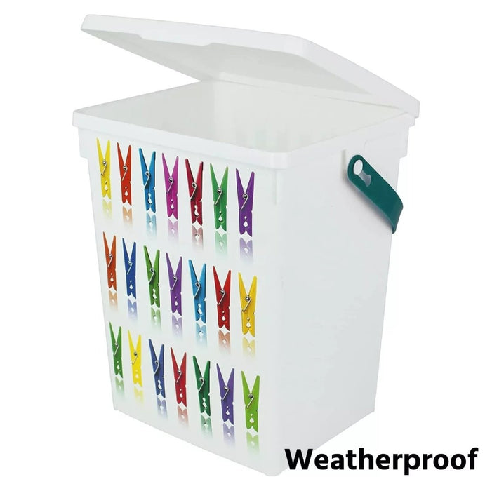 Peg Storage Basket Container 5L Lid Dishwasher Tablet Laundry Washing Peg Box UK