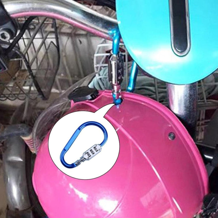 3 Digit Carabiner Security Combination Lock Padlock Luggage Bag Clip Hook D Ring