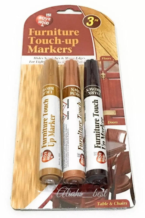 Touch up Marker Pen for Wood Floor Furniture Repair Light Medium and Dark Brown