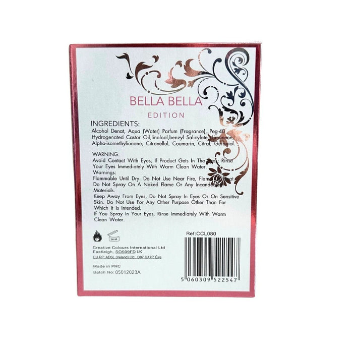 Bella Bella Women's Perfume EDT 100ML By Creative Colours FREE DELIVERY!