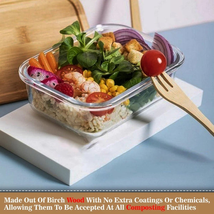 24pcs Wooden Forks Disposable Table Cutlery Biodegradable Party Wedding Catering