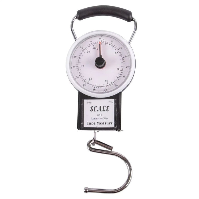 Black Luggage Scale Tape Measure 34kg Suitcase Bag Case Weighing Scales