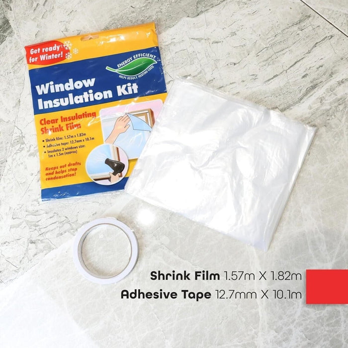1-5PK Clear Window Insulation Kit Shrink Fit Double Glazing Film Draught Exclude