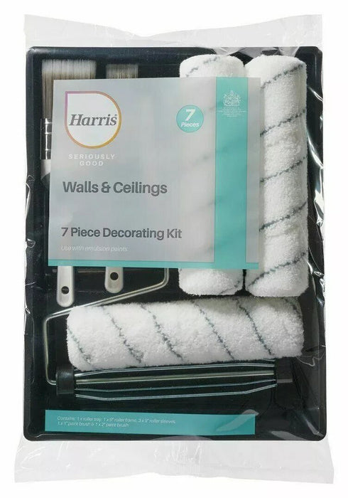 Harris Seriously Good 7 PC Walls and Ceilings Decorating Kit Roller & Paintbrush