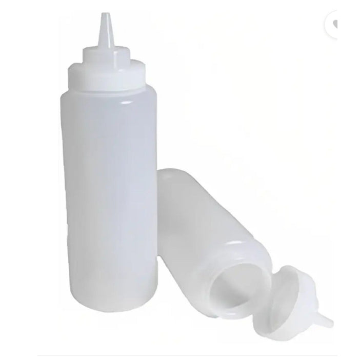 2pc Plastic Clear Squeeze Sauce Bottles Kitchen Food Condiment Dispenser Ketchup