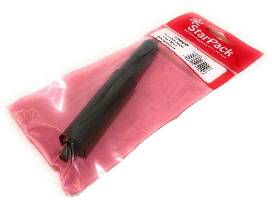 Bathroom Toilet Roll Spindle Spring Loaded Replacement Insert Holder - Black