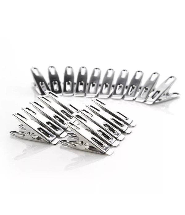 20pc Super Strong Stainless Steel Clothes Pegs Washing Line Laundry Clip Garden