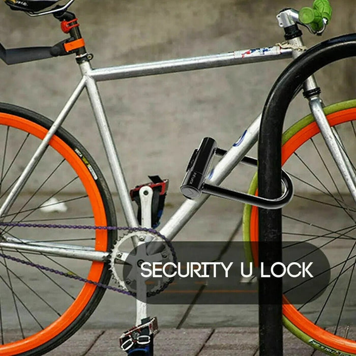 D/U Shaped Bike Lock Heavy Duty Cycle Motorbike Scooter Bicycle Security 2-Keys