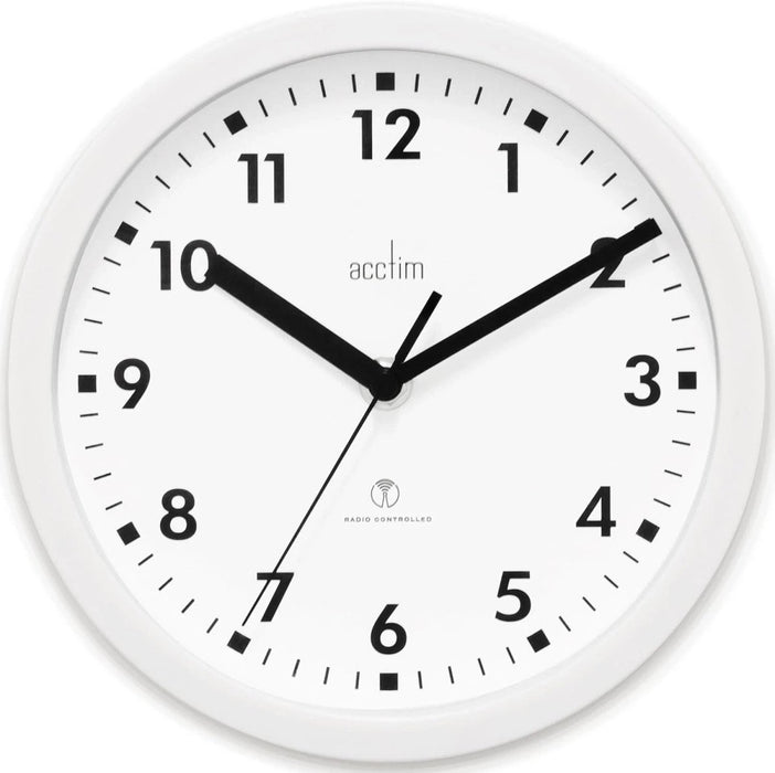 Acctim Nardo 20cm Radio Controlled White Wall Clock
