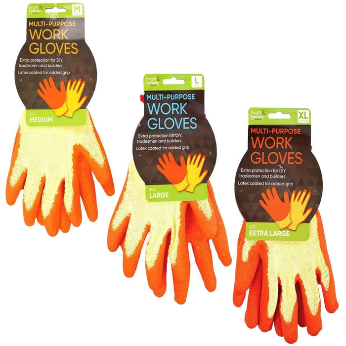 Pair Multi Purpose Grip Work Safety Gloves For Gardening Builder Hand Protection