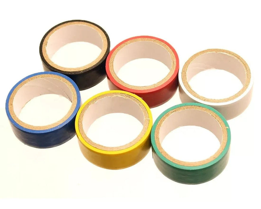 Coloured Electrical Insulating Tape PVC 6pcs Flame Retardant Insulation Tapes
