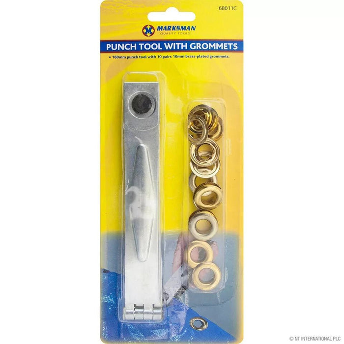 PUNCH TOOL BRASS EYELETS WITH WASHER GROMMETS GOLD 10MM TOOL DIY