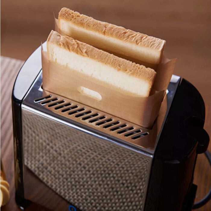 2pcs Toaster Bags Reusable Non Stick Bread Toastie Toast Sandwich Pockets Bag UK
