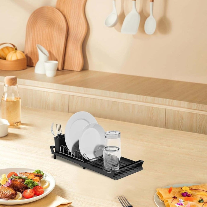 Expandable Dish Rack Drying Drainer Cutlery Holder Kitchen Sink Tray Plate Drip