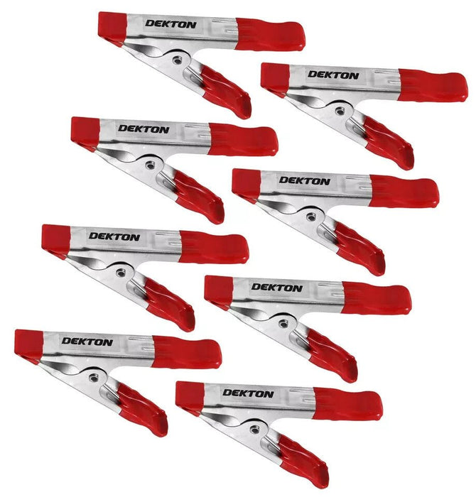 Dekton 8pc Spring Clamps Quick Grip Wood Work Carpentry Metal Clamp 60mm 2"