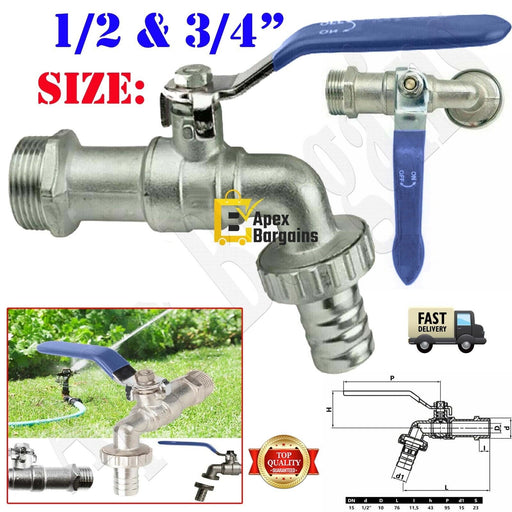 1/2 and 3/4 Inch BSP Ball Type Valve Tap