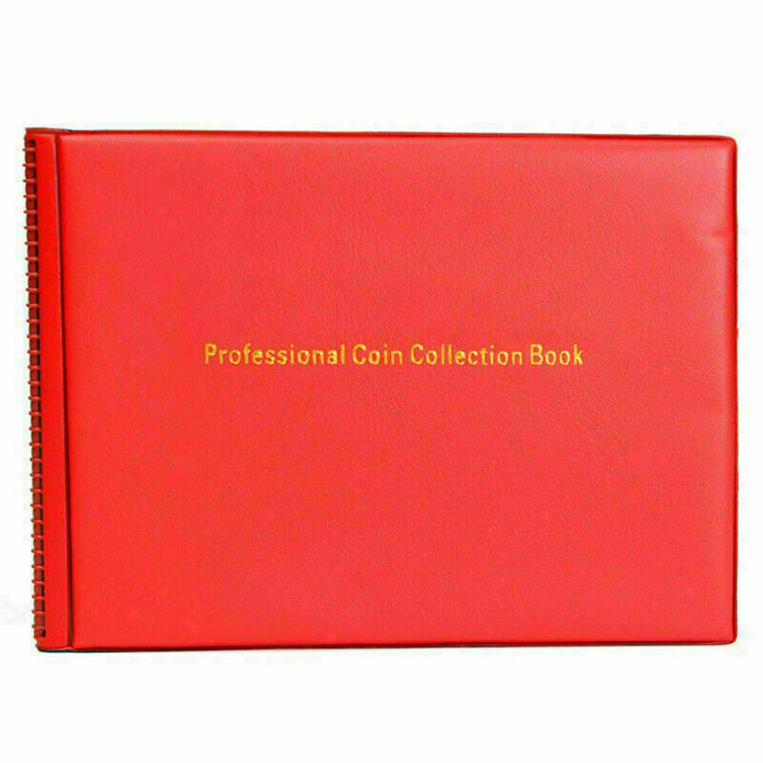 Front view of the 240 Coin Money Penny Collection Pocket Album Book, suitable for storing and displaying various coins, tokens, and badges