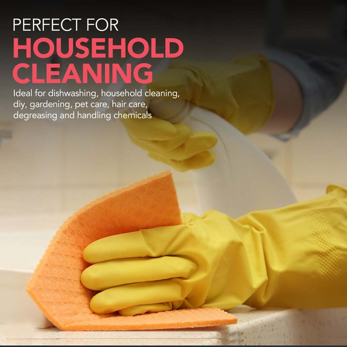 APXB 2 Pairs Rubber Gloves with Long Sleeves for Household Washing Up and Kitchen Cleaning - Apex Bargains