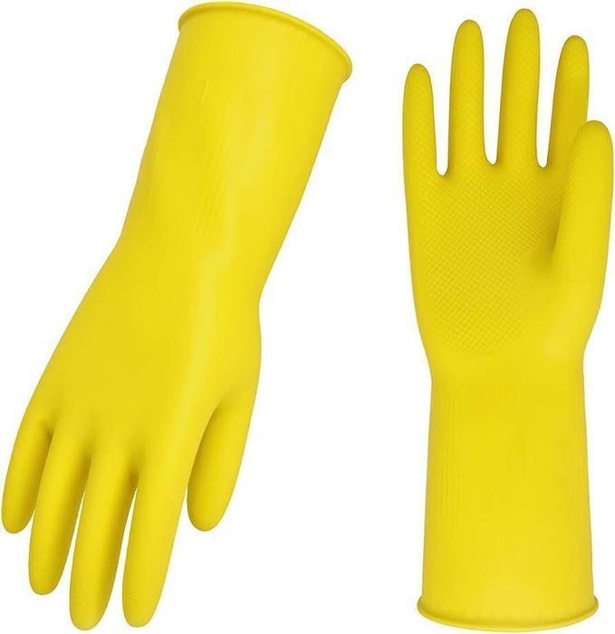 APXB 2 Pairs Rubber Gloves with Long Sleeves for Household Washing Up and Kitchen Cleaning - Apex Bargains