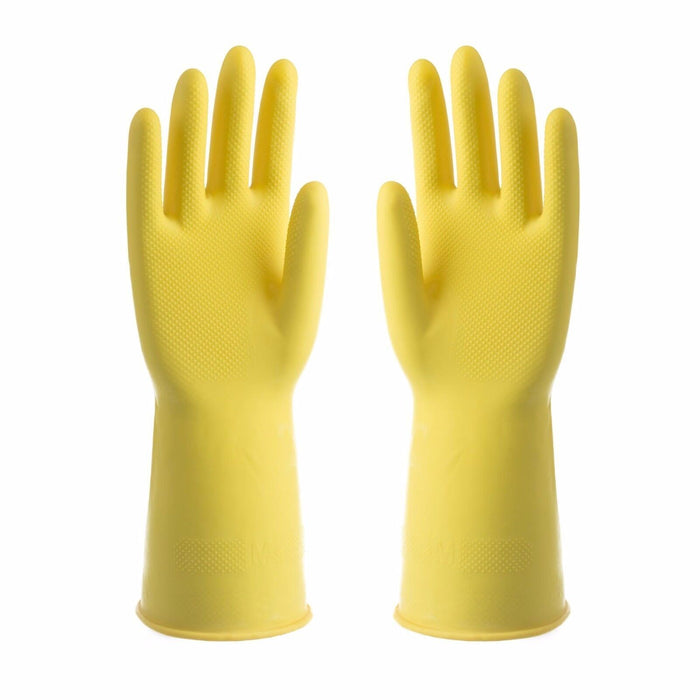APXB 2 Pairs Rubber Gloves with Long Sleeves for Household Washing Up and Kitchen Cleaning - Apex Bargains