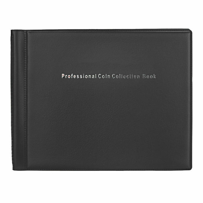  Image of an open page from the coin collection album, showcasing the arrangement of 24 coin pockets with both horizontal and vertical orientations