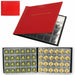Close-up of the horizontal coin pockets in the collection album, designed to hold 6 coins each