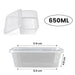 MAXPERKX 50 pcs Food Containers+Lids Rectangle Takeaway Microwave Safe Storage Boxes