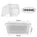 MAXPERKX 50 pcs Food Containers+Lids Rectangle Takeaway Microwave Safe Storage Boxes