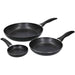 MAXPERKX 3pcs Frying Pan Kitchen Non Stick Cast Iron Fry Barbecue Grill BBQ Cookware Set