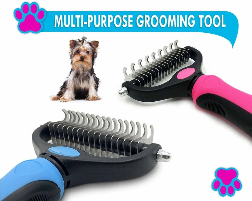 MAXPERKX Dog Cat Pet Comb Brush - Dematting Comb Rake Tool - Professional Undercoat Grooming - Image 2