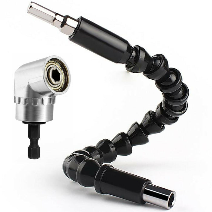 MAXPERKX 2pcs Right Angle 1/4" Drill Flexible Shaft Bits Extension Screwdriver Bit Holder - Image 6