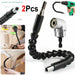 MAXPERKX 2pcs Right Angle 1/4" Drill Flexible Shaft Bits Extension Screwdriver Bit Holder - Image 1