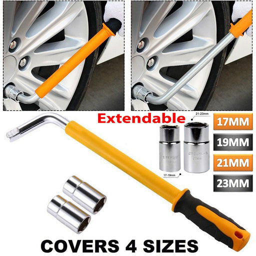 17 19 21 23mm HEAVY DUTY Extendable Tire Car Wheel Brace Socket Tyre Nut Wrench - Image 1