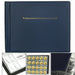 Close-up of the vertical coin pockets in the collection album, each capable of holding 4 coins