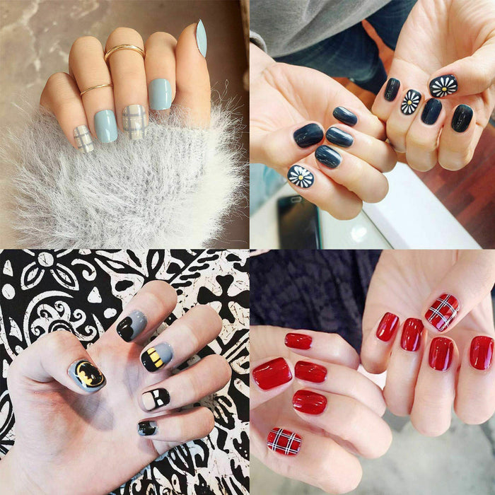 Image of a set of artificial French false acrylic nail tips