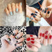 Image of a set of artificial French false acrylic nail tips