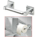  Chrome Toilet Roll Holder - Square Design - Wall Mounted
