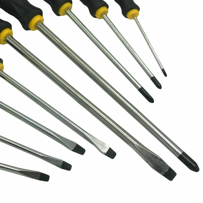 Magnetic screwdriver set with magnetic bits for easy screw placement in narrow spaces