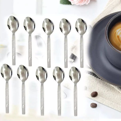 MAXPERKX 10pc Stainless Steel Tea Spoon Set - Durable & Elegant Cutlery