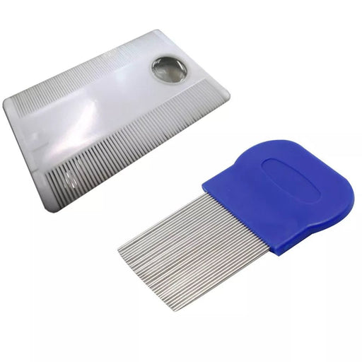MAXPERKX 2pc Nit & Head Lice Comb Set - Fine Tooth Metal Lice Removal Tool