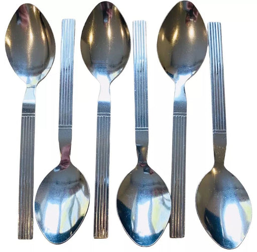MAXPERKX 6pc Dessert Spoon Set - Stainless Steel Cutlery for Dining & Kitchen