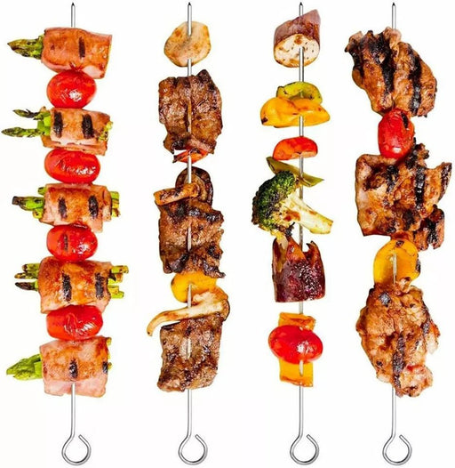 MAXPERKX Pack of 6 BBQ Skewers, Ideal for Outdoor Cooking
