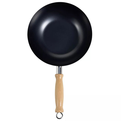 MAXPERKX Carbon Steel Wok with Wooden Handle, Durable and Stylish